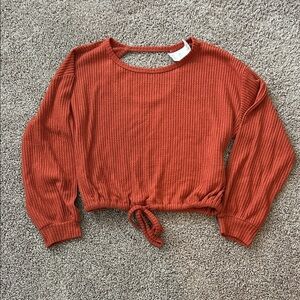 Long Sleeve Open Back Top